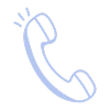 Blauw pictogram van een telefoonhoorn